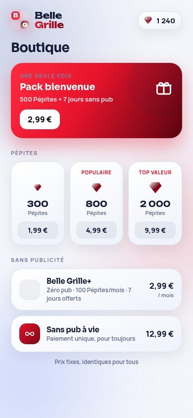 Boutique en mode clair